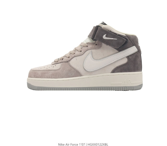 公司级nk Air Force 1'07 Mid Af1耐克 空军一号 Af1 中帮 魔术贴 厚底增高运动板鞋 原楦头原纸板 打造纯正空军版型 专注外贸渠道 全