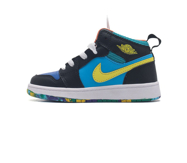 童鞋 耐克 Nike Air Jordan 1 Mid 男女童篮球鞋时尚轻盈板鞋aj1乔1儿童运动鞋 乔丹一代 高帮复古休闲篮球鞋 Air Jordan 1 M