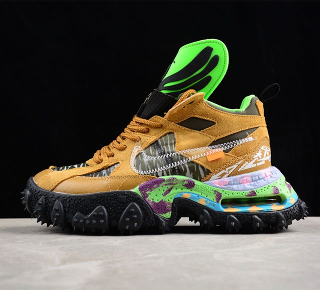 纯原版本 Off-White X Nike Acg Air Terra Forma 高帮机能户外 尖钉登山鞋货号: Dq1615-700 整个鞋身采用中筒造型呈