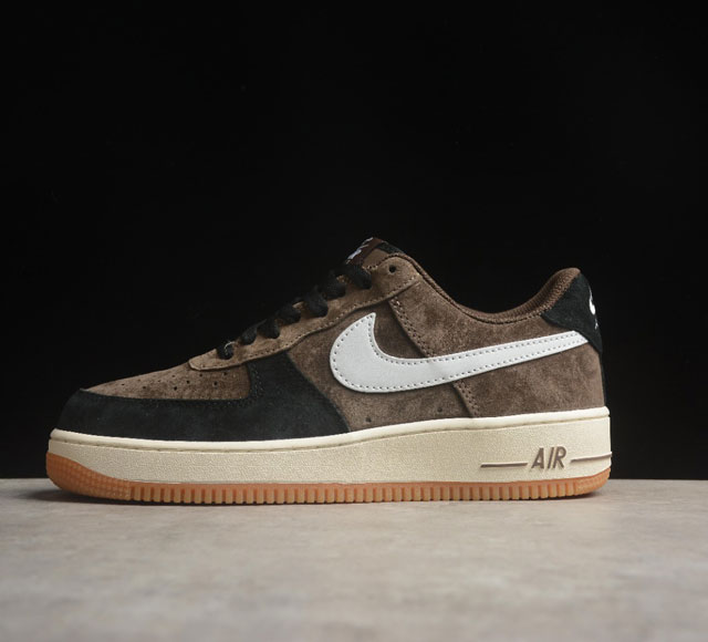 Nk Air Force 1'07 Low 黑棕色麂皮 空军一号低帮休闲板鞋 Av0383-230 打造纯正空军版型#专注外贸渠道 全掌内置蜂窝气垫 #原盒配件