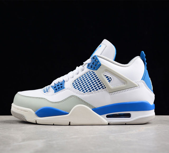 Air Jordan 4 Retro Military Blue Aj4 乔4白蓝 308497-105 #原厂独立模具开发 正确鞋型 原厂头层皮料 原厂鞋楦3