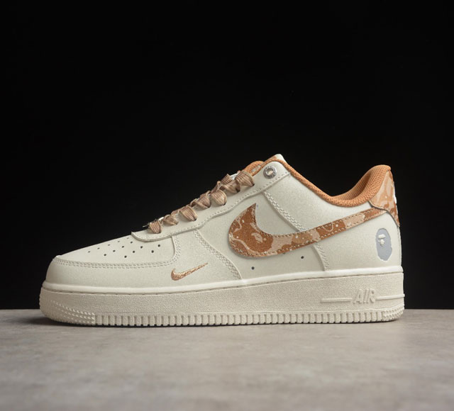 Nk Air Force 1'07 Low Bape联名-沙漠迷彩 空军一号低帮休闲板鞋 Pf9055-762 打造纯正空军版型#专注外贸渠道 全掌内置蜂窝气垫