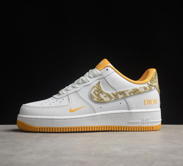 Nk Air Force 1'07 Low 迪奥联名-黄暗夜行者 空军一号低帮休闲板鞋 Dr6239-838 打造纯正空军版型#专注外贸渠道 全掌内置蜂窝气垫