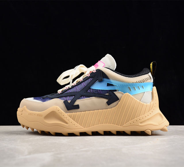 Off-White Odsy-1000 运动老爹鞋蓝白 春夏秀款球鞋正式发布独家上线曝光新配色高端版本出货 情侣款所有配件均通过定做出产正品裁片 原版比例大箭头