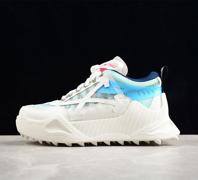 Off-White Odsy-1000 运动老爹鞋蓝白 春夏秀款球鞋正式发布独家上线曝光新配色高端版本出货 情侣款所有配件均通过定做出产正品裁片 原版比例大箭头