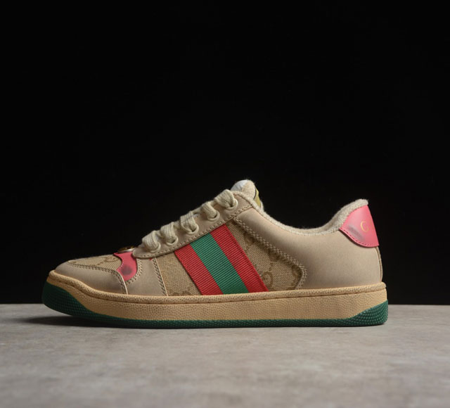 Gucci Distressed Screener Sneaker 古驰小脏鞋系列经典原型复古百搭做旧老爹板鞋 复古学院风 怀旧版 原厂订单 目前市面最强#原版