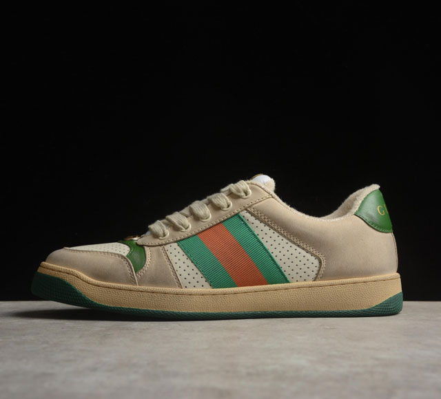 Gucci Distressed Screener Sneaker 古驰小脏鞋系列经典原型复古百搭做旧老爹板鞋 复古学院风 怀旧版 原厂订单 目前市面最强#原版