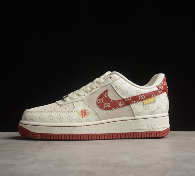 Gucci X Nk Air Force 1'07 Low 中国年限定-红龙 空军一号低帮休闲板鞋 Lx1988-002 打造纯正空军版型#专注外贸渠道 全掌内