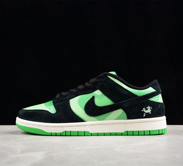 The Powerpuff Girls X Nk Dunk Sb Low 飞天小女警联名 黑绿 Sb低帮休闲板鞋 Gp5532-062 #独家版型蒸馏加工 带来