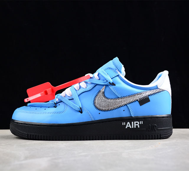 纯原off-White X Nk Air Force 1 Mca 空军一号低帮板鞋 Ow联名北卡蓝蓝色艺术馆 Ci1173- 官方同步 原装级别 原楦头原纸板