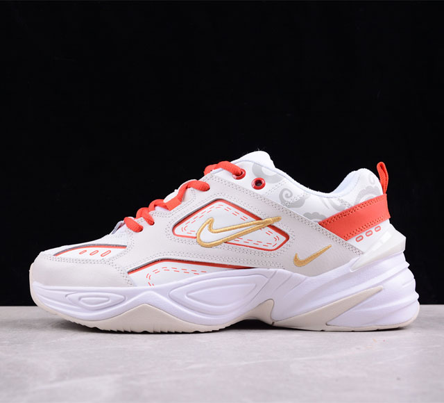 Nike M2K Tekno 复古潮流百搭休闲运动旅游老爹鞋 龙年限定白红 Ao 06 官方新版二维码鞋标 扫码直达官网 客供原厂模具 内增专柜防尘纸 配件齐全