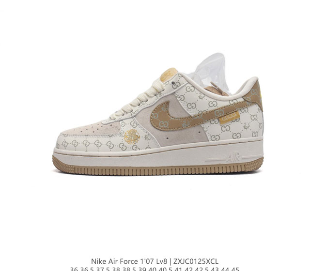 公司级 Af1耐克 Nike Air Force 1 07 Low 空军一号 2024年新款 Gucci联名 厚底增高百搭运动板鞋 原楦头原纸板 打造纯正空军版