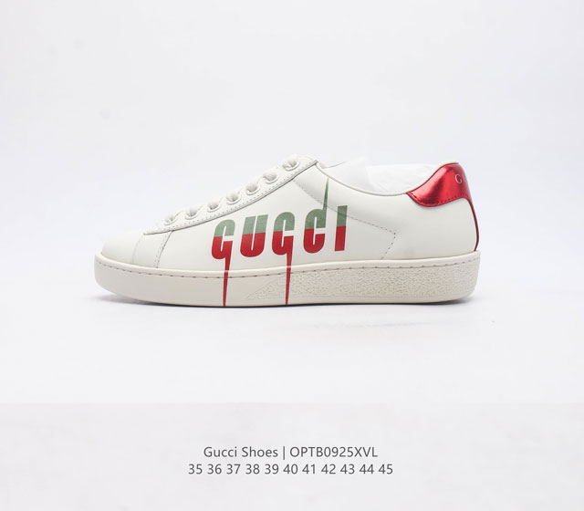 芯片版 Gucci 古奇 小白鞋 古驰奢侈品男女运动鞋 刺绣蜜蜂休闲鞋子 Gucci Tennis 1977老花帆布鞋 经典耐穿 复古感满满的gucci老花帆布