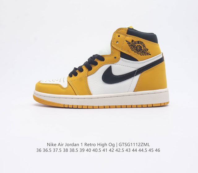 头层皮 耐克 男女鞋 Nike Air Jordan 1 Retro High Og 乔丹一代aj1 乔1 Aj1 篮球鞋复刻运动鞋 皮面高帮板鞋的设计灵感源自