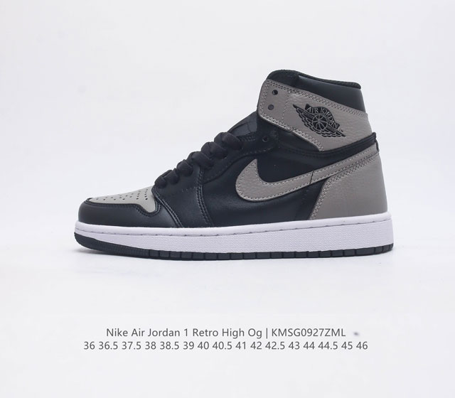 头层皮 耐克 Nike Air Jordan 1 Retro High Og 乔丹一代篮球鞋复刻运动鞋 皮面高帮板鞋的设计灵感源自运动夹克 带你重温入选球队时刻