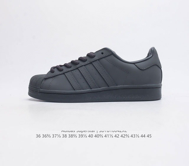 公司级阿迪达斯 Adidas Superstar 三叶草经典贝壳头系列 新款休闲板鞋潮流男女士运动鞋 鞋面织物材质 标志性的贝壳鞋头 锯齿三条纹 简约的线条 就