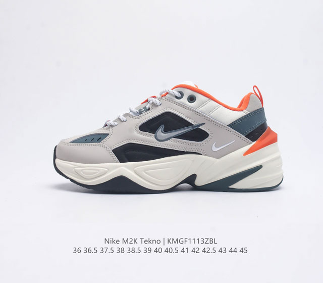 公司级 耐克 Nike M2K Tekno 男女子运动鞋厚底老爹鞋经典复古休闲慢跑鞋 从 Monarch 系列汲取灵感 以太空时代细节演绎未来风范 分层鞋面借鉴