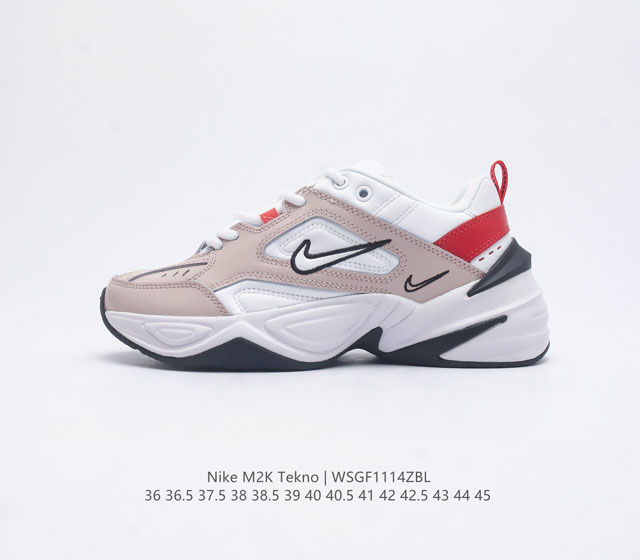 公司级 耐克 Nike M2K Tekno 男女子运动鞋厚底老爹鞋经典复古休闲慢跑鞋 从 Monarch 系列汲取灵感 以太空时代细节演绎未来风范 分层鞋面借鉴