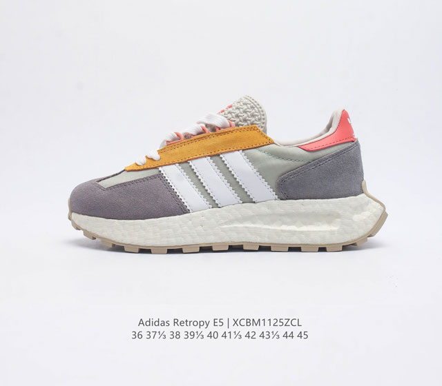 阿迪达斯 新款 三叶草 厚底 Adidas Retropy E5 新款低帮经典运动鞋潮厚底增高男女士慢跑鞋 以70年代经典跑步鞋为灵感 新鲜演绎复古造型 搭载a