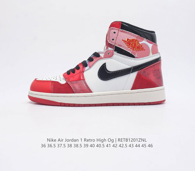 耐克 Nike Air Jordan 1 Retro High Og 乔丹一代aj1 乔1 Aj1 篮球鞋复刻运动鞋 皮面高帮板鞋的设计灵感源自运动夹克 带你重