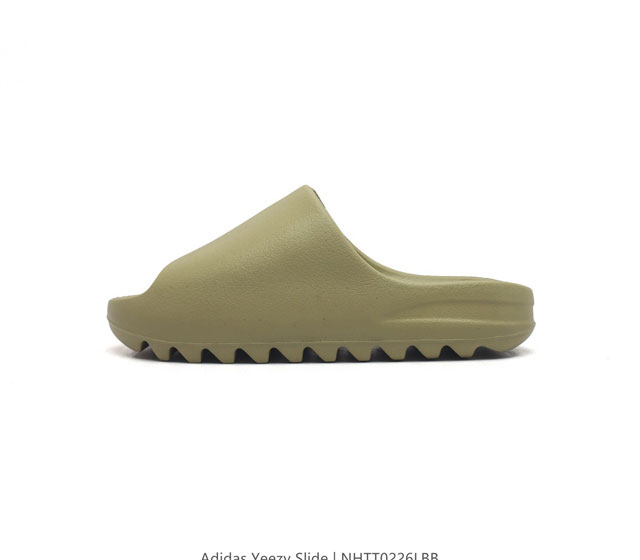 阿迪达斯 Adidas Yeezy Slide 经典运动拖鞋时尚厚底增高男女一字拖鞋 Yeezy Slide椰子拖鞋的外观十分吸引人 融合了舒适与时尚的元素 延