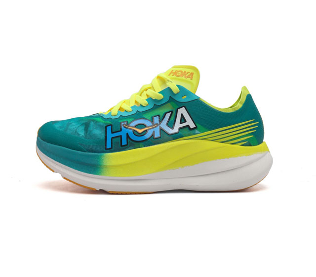 Hoka One One Rocketx2 半透明蝉翼网眼透气跑步鞋男女款火箭x2 回弹轻量保护 碳板竞赛跑鞋 Hoka 亮相 Rocket X2 这是他们性能