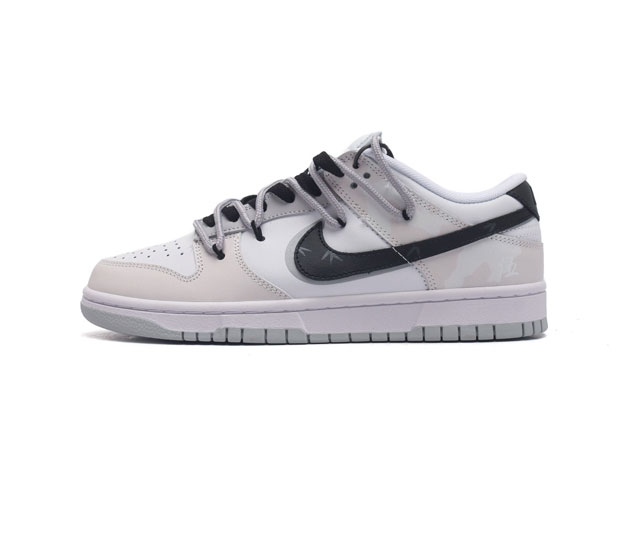 耐克 Nike Dunk Low Retro 运动鞋复古解构绑带板鞋 双鞋带 路易威登联名款 作为 80 年代经典篮球鞋款 起初专为硬木球场打造 后来成为席卷街