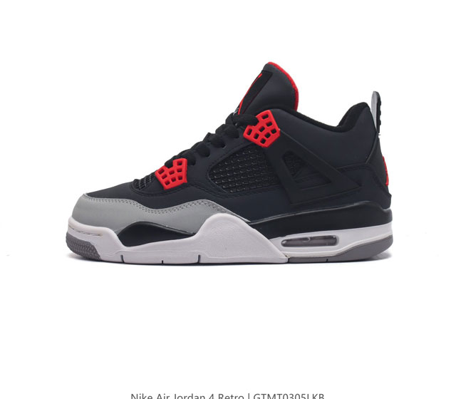 耐克 Nike Air Jordan 4 Retro Og迈克尔 乔丹aj4代乔4 中帮复古休闲运动文化篮球鞋 秉承轻量化的速度型篮球鞋设计思想完成设计 降低重