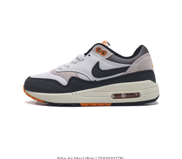 耐克 Nike Air Max 1 Prm 男女子气垫缓震慢跑鞋 复古厚底增高运动鞋 从法国建筑中汲取设计灵感 兼具运动风范和时尚格调 是此系列起初搭载 Air