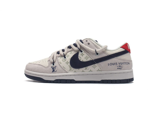 耐克 Nike Dunk Low Retro 运动鞋复古解构绑带板鞋 双鞋带 路易威登联名款 作为 80 年代经典篮球鞋款 起初专为硬木球场打造 后来成为席卷街