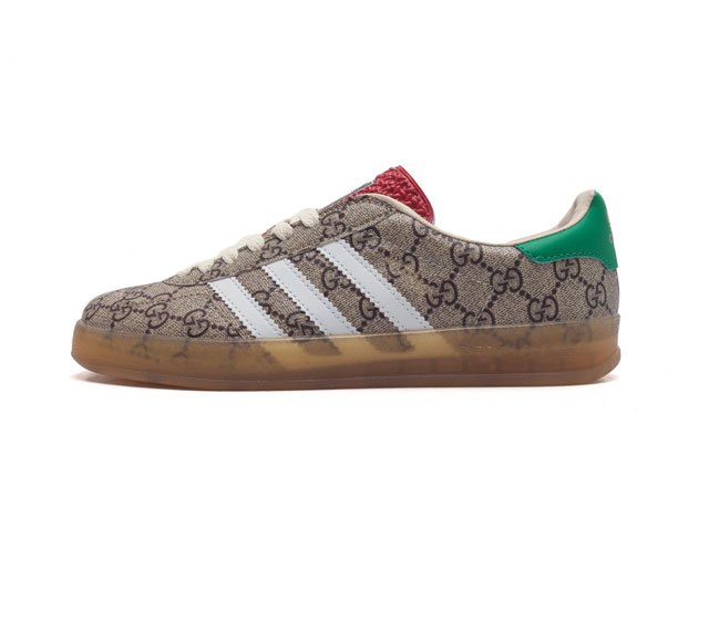 阿迪达斯 Adidas Originals X Gucci Gazelle 阿迪古驰联名经典休闲板鞋 复古男女运动鞋 融汇两个品牌丰富且历史悠久的典藏元素, A