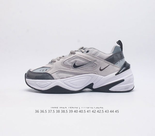 耐克 Nike M2K Tekno 男女子运动鞋厚底老爹鞋经典复古休闲慢跑鞋 从 Monarch 系列汲取灵感 以太空时代细节演绎未来风范 分层鞋面借鉴自元年款