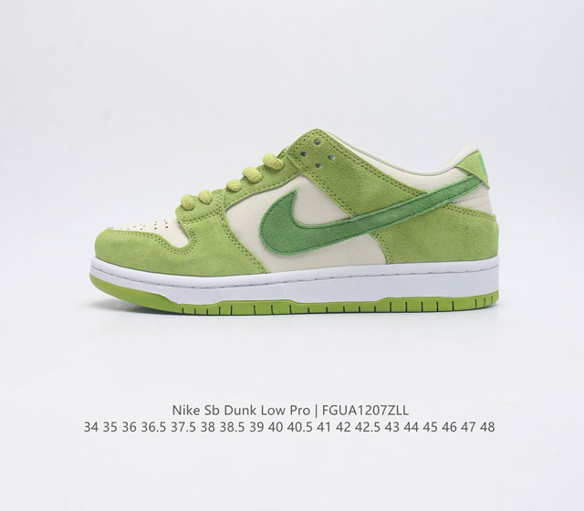 耐克 Nike Sb Dunk Low Pro 男 女滑板鞋 经典复古运动鞋 采用低帮设计 塑就经典 Dunk 风格 鞋垫后跟搭载 Zoom Air 气垫 加衬