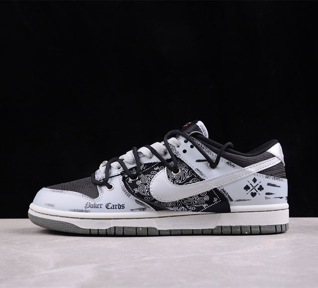 Nk Dunk Low 叁次实验室 暗黑扑克 做旧脏脏鞋 高级灰 腰果花布 Sb绑带低帮休闲板鞋 Dm0108-001 尺码 36 36.5 37.5 38 3