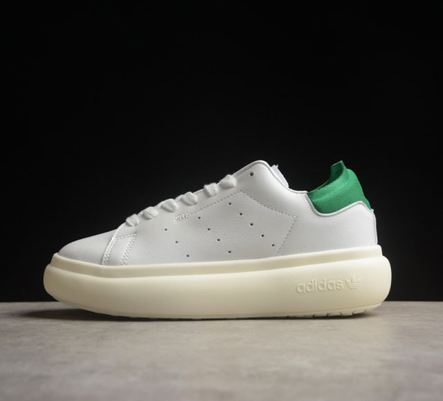 Stan Smith Pf White Green 史密斯面包版系列低帮轻量松糕经典百搭复古休闲运动厚底板鞋 皮革白绿尾 Id2786 尺码 35 36 36