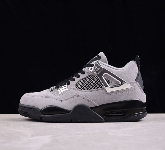 Air Jordan 4 Retro Hot Lava 电渡银 麂皮 老鼠灰 Aj4乔4 酷灰 灰老鼠 货号 Aq9129-005 正确鞋型 进口头层皮料 高清