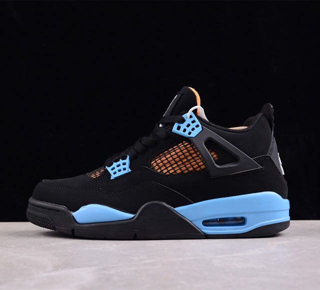 Air Jordan 4 Retro 黑蓝 Aj4乔4 男子文化篮球鞋 货号 Aq9129-003 正确鞋型 进口头层皮料 高清洁度 立体高频 四线中底拉帮 网