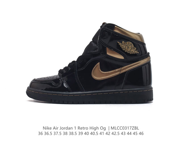 耐克 男女鞋 Nike Air Jordan 1 Retro High Og 乔丹一代aj1 乔1 Aj1 篮球鞋复刻运动鞋 皮面高帮板鞋的设计灵感源自运动夹克