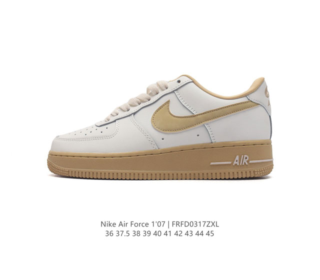 耐克 Nike Air Force 1 07 空军一号 Af 1 低帮 厚底增高百搭 休闲运动板鞋 柔软 弹性十足的缓震性能和出色的中底设计 横跨复古与现代的外