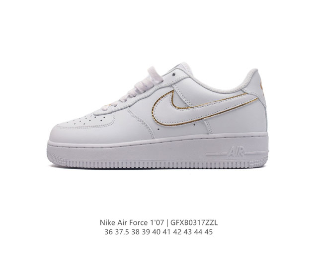 耐克 Nike Air Force 1 07 空军一号 Af 1 低帮 厚底增高百搭 休闲运动板鞋 柔软 弹性十足的缓震性能和出色的中底设计 横跨复古与现代的外