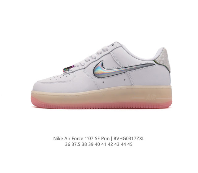 耐克 Nike Air Force 1 07 空军一号 Af 1 低帮 厚底增高百搭 休闲运动板鞋 柔软 弹性十足的缓震性能和出色的中底设计 横跨复古与现代的外