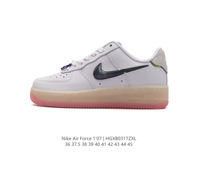 头层皮 耐克 Nike Air Force 1 07 空军一号 Af 1 低帮 厚底增高百搭 休闲运动板鞋 柔软 弹性十足的缓震性能和出色的中底设计 横跨复古与