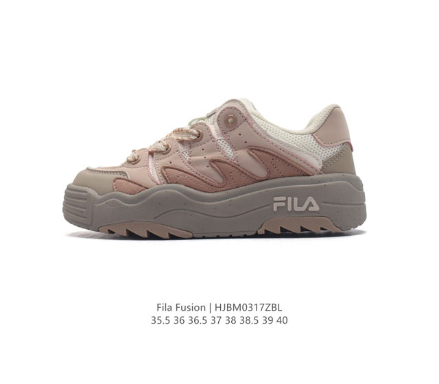 斐乐 女鞋 Fila Fusion 厚底增高百搭运动板鞋 意大利百年经典运动品牌 网红单品 小红书推荐爆款 Fila斐乐新款小白鞋斐乐潮牌文化街头风运动鞋 Fi