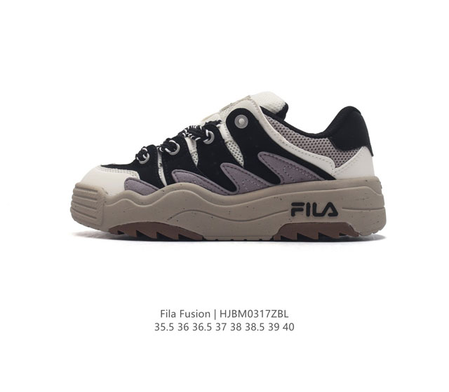 斐乐 女鞋 Fila Fusion 厚底增高百搭运动板鞋 意大利百年经典运动品牌 网红单品 小红书推荐爆款 Fila斐乐新款小白鞋斐乐潮牌文化街头风运动鞋 Fi