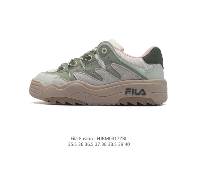 斐乐 女鞋 Fila Fusion 厚底增高百搭运动板鞋 意大利百年经典运动品牌 网红单品 小红书推荐爆款 Fila斐乐新款小白鞋斐乐潮牌文化街头风运动鞋 Fi