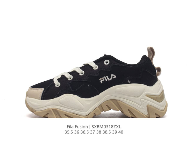 斐乐女士运动鞋 Fila Fusion 意大利百年经典运动品牌 网红单品 小红书推荐爆款 Fila斐乐火星鞋新款厚底增高老爹鞋 复古百搭运动鞋斐乐潮牌文化球鞋