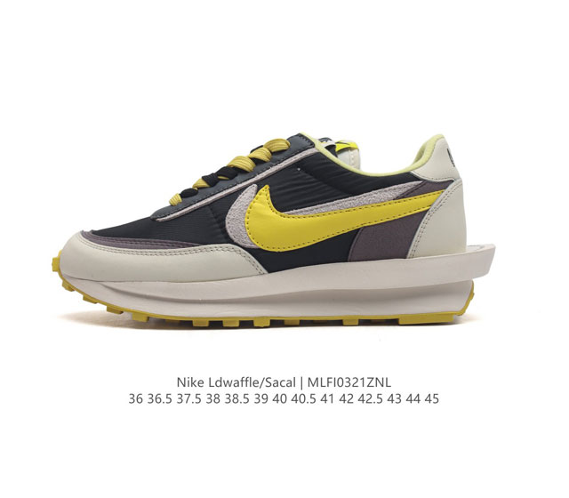 耐克 Nike 耐克双勾swoosh跑鞋 厚底增高运动鞋 Sacai X Nike Ldwaffle 慢跑鞋 Sacai 将 Nike 经典鞋款 Waffle