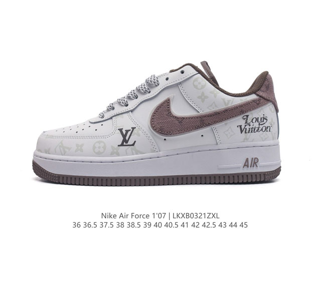 Louis Vuitton X Nike Air Force 1 Low 路易威登联名 耐克 空军一号 Af1 低帮百搭休闲厚底增高运动板鞋 柔软 弹性十足的缓