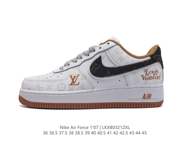 Louis Vuitton X Nike Air Force 1 Low 路易威登联名 耐克 空军一号 Af1 低帮百搭休闲厚底增高运动板鞋 柔软 弹性十足的缓