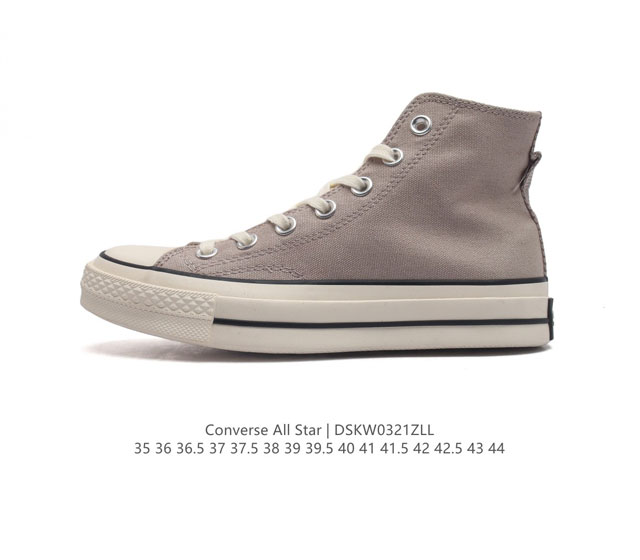 Converse All Star 高帮男女鞋厚底增高 一星匡威全明星复古 休闲运动硫化百搭板鞋 经典帆布鞋学院风学生鞋 这个系列是匡威最古老的系列了 是匡威品